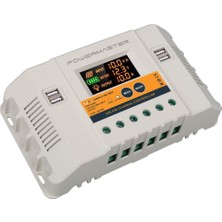 Powermaster PM-60A 12V-24V-36V-48V 60 Amper 4 Usb'li Dijital Otomatik Solar Şarj Regülatörü