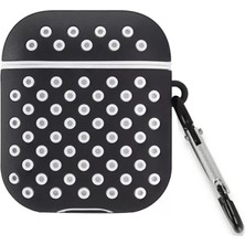 Bezos Airpods 2 (2.nesil) Spor Delikli Kılıf - Siyah-Beyaz