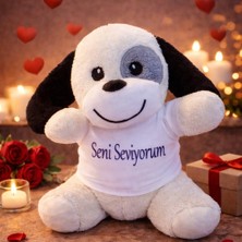 Mabelme Store Seni Seviyorum Tişörtlü Sevimli Benekli Peluş Köpek