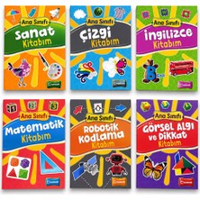 Ana Sınıfı Eğitim Seti 6 Kitap | Sanat, Çizgi, Ingilizce, Matematik, Robotik Kodlama, Görsel Algı ve Dikkat Kitaplarım | Okul Öncesi Eğitici Aktivite Seti