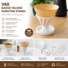 V60 Kahve Telvesi Kurutma Standı | Hario V60 Uyumlu Filtre Kurutucu | Pour Over Kahve Aksesuarı