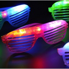 Ozkr Store LED Işıklı Renkli Panjur Gözlük 12 Adet