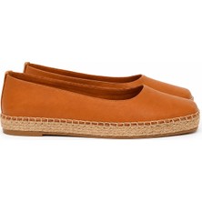 Butik Noble Shoes Hakiki Deri Düz Taban Espadril  Kadın Babet