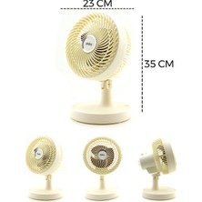 Ozkr Store Sinbo Bej Masaüstü Vantilatör - Kompakt - Sessiz - 2 Kademeli