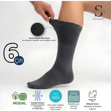Socketta 6'lı Modal Şeker (Diyabetik) Lastiksiz Dikişsiz Sıkmayan Füme Soket Çorap