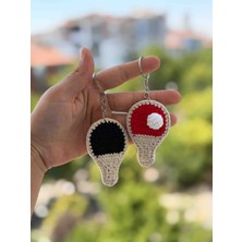 Renkli Ve Kreatif Örgü Masa Tenis Raket Anahtarlık (1ADET Fiyatı)