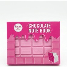 Lento Desing Pembe Çikolata Tasarımlı Not Defteri - Isırılmış Çikolata Görünümlü Eğlenceli Kawaii Defter