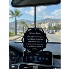 Neva Siyah - Beyaz Pleksi Nazar Duası Araç Dikiz Aynası Süsü