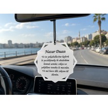Neva Siyah - Beyaz Pleksi Nazar Duası Araç Dikiz Aynası Süsü