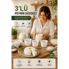 Akyüz Plastik 🧀 3'lü Silindir Peynir Süzgeci Kalıbı 450 gr | Saganaki / Mihaliç / Gravyer / Lor Peynir Yapım Kalı