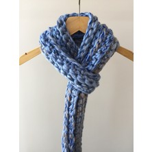 Mora Knit Atkı El Örgüsü Yünlü Çok Renkli Atkı