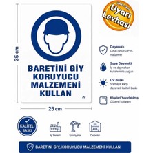 Ergündoğdu 'Baretini Giy Koruyucu Malzemeni Kullan' Uyarı Ikaz Levhası Pvc 25X35 cm