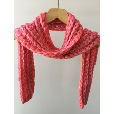 Mora Knit Atkı El Örgüsü Yünlü  Yumuşak Atkı
