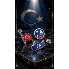 kuyumcudan Anahtar Parti 3 Adet Gümüş Kaplama Yaka Rozeti