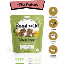 The Good Wild Tohum Kraker | Glutensiz Atıştırmalık | Filizlendirilmiş Çiğ Karabuğday | Yüksek Lif | 4X55 gr