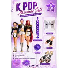 3b Kids Kpop Rumi Huntrix Iblis Avcıları Aksesuar Ayakkabılı Set Doğum Günü Parti  Kpop Ayakkabı Peruk Işıklı Saç Seti
