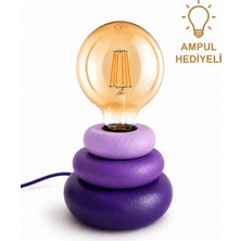 Kauri Studio Donut Dekoratif Abajur ve Masa Lambası – Ahşap Tasarım (1 Adet ) (Rustik LED Ampul Hediyeli)