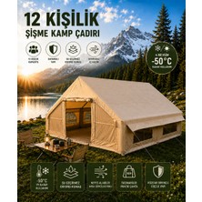 12 Kişilik Şişme Kamp Çadırı 4 Mevsim Deniz Çadır Oxford Kumaşlı Pompalı