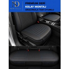 NewDeco Renault Symbol Araçlara Uyumlu Premium Deri 3 Parça Oto Koltuk Minderi Araca Uyumlu 4 Mevsim Kolay Montaj