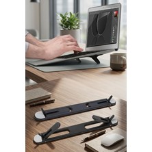 Vekorr 2 Kademeli Uzun Ayarlanabilir Ofis Ev Kaymaz Pedli Laptop Standı Yükseltici Katlanabilir Ergonomik Portatif Stand