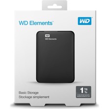 Wd 1tb 2.5 Usb3.0 WDBUZG0010BBK Elements Siyah Harici Harddisk