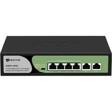 Bdcom S1500-4P2G 6 Port Gıgabıt 4xpoe 60W 2X10/100/1000 RJ45 Yönetilemez Switch