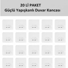 Sevora Home 20 Li Güçlü Kendinden Yapışkanlı Kancalar Köşe Rafı Banyo Rafı Duş Rafı Kancası, Su Geçirmez Askı