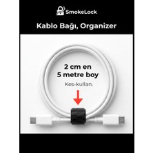 SmokeLock Kes-Kullan Cırtlı Kablo Düzenleyici Bant, Back To Back, Organizer, 5 Metre