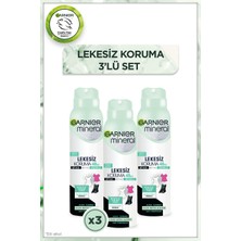 Garnier Mineral Sprey Deodorant - Lekesiz Koruma, Ferah Koku, Unisex, 150 ml × 3'lü Set, 48 Saat Süreli Etki
