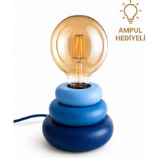 Kauri Studio Donut Dekoratif Abajur ve Masa Lambası – Ahşap Tasarım (1 Adet ) (Rustik LED Ampul Hediyeli)