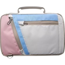 Delixa TB351FU Tablet Için Omuz Askılı El Tutacaklı Universal Sleeve Taşıma Çantası AL4346 Pembe Mavi Krem