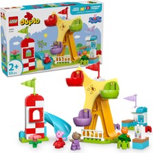 Delixa Duplo Peppa Pig Lunapark 10453-2 Yaş ve Üzeri Kız ve Erkek Çocuklar Için Dönme Dolap, Kaydırak, Meyv