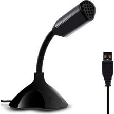 Delixa Masaüstü, Laptop ve Notebook Bilgisayarlar Için Tak Çalıştır USB Girişli 13CM Masaüstü Mini Mikrofon