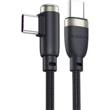 Kuulaa KL-X41/KL-X40 L- Tipi 90 Derece 60W 3A Hızlı Şarj Type-C Kablo 1 Metre Siyah