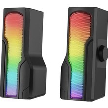 Delixa Arty X13 2.0 Bluetooth'lu Rms 3W*2 Rgb Işıklı Multimedia USB 5V 45DB Gaming Oyuncu Speaker