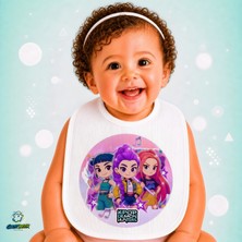 Ghostbastır Design K-Pop Demon Hunters Keten Bebek Mama Önlüğü – Yumuşak, Emici, Yıkanabilir, Özel Tasarım P059