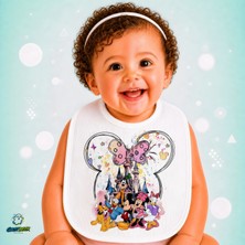 Ghostbastır Design Disney Karakterleri Keten Bebek Mama Önlüğü – Yumuşak, Emici, Yıkanabilir, Özel Tasarım P046