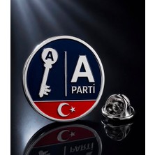 kuyumcudan Anahtar Parti Gümüş Kaplama Yaka Rozeti