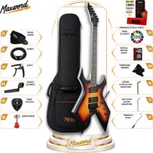 Maxword Gt-Line-Sb Profesyonel Warlock Kasa Hh Elektro Gitar Seti Sunburs