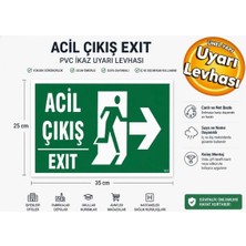 Ergündoğdu 'Acil Çıkış Exıt Sağ' Uyarı Ikaz Levhası Pvc 35X25 cm