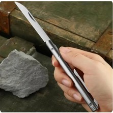 Mabelme Store Ince D2 Çelik Çakı 18 cm , Metal Sap
