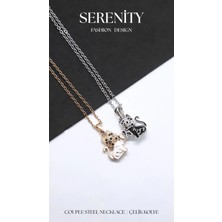 Serenity Mıknatıslı Figür Çift Arkadaş Çelik Kolye