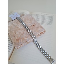 Stainles Steel Silver Renk Klasik Unisex Zincir Bileklik