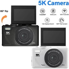 5k 75MP Hd Dijital Kamera 18X Dijital Zoom, Flaşlı,3.0 Inç Ekranlı Fotoğraf Makinesi