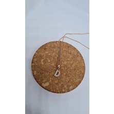 Xuping Jewelry Çelik Rose D Harf Taşlı Minimal Kolye