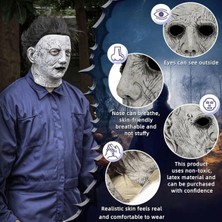 Mabelme Store Siyah Saçlı Michael Myers Lateks Yüze Tam Yapışan Et Maske Korku Maskesi