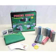 Metal Kutulu 500 Chip ve 2 Adet Iskambil  Kağit Setine Sahip Poker Oyunu ALK3540