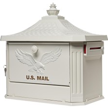 Architectural Mailboxes Hamilton Cast Alüminyum Post-Mount Posta Kutusu, HM200WAM, Beyaz
