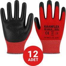 Kaanflex Kırmızı Siyah Nitril Iş Eldiveni KF-444-R 12'li 10/xl