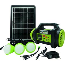 Mabelme Store Wıson WS-5683 Şarjlı 30W Solar Şarjlı Ev Aydınlatma Seti Radyo ve Fan Powebank